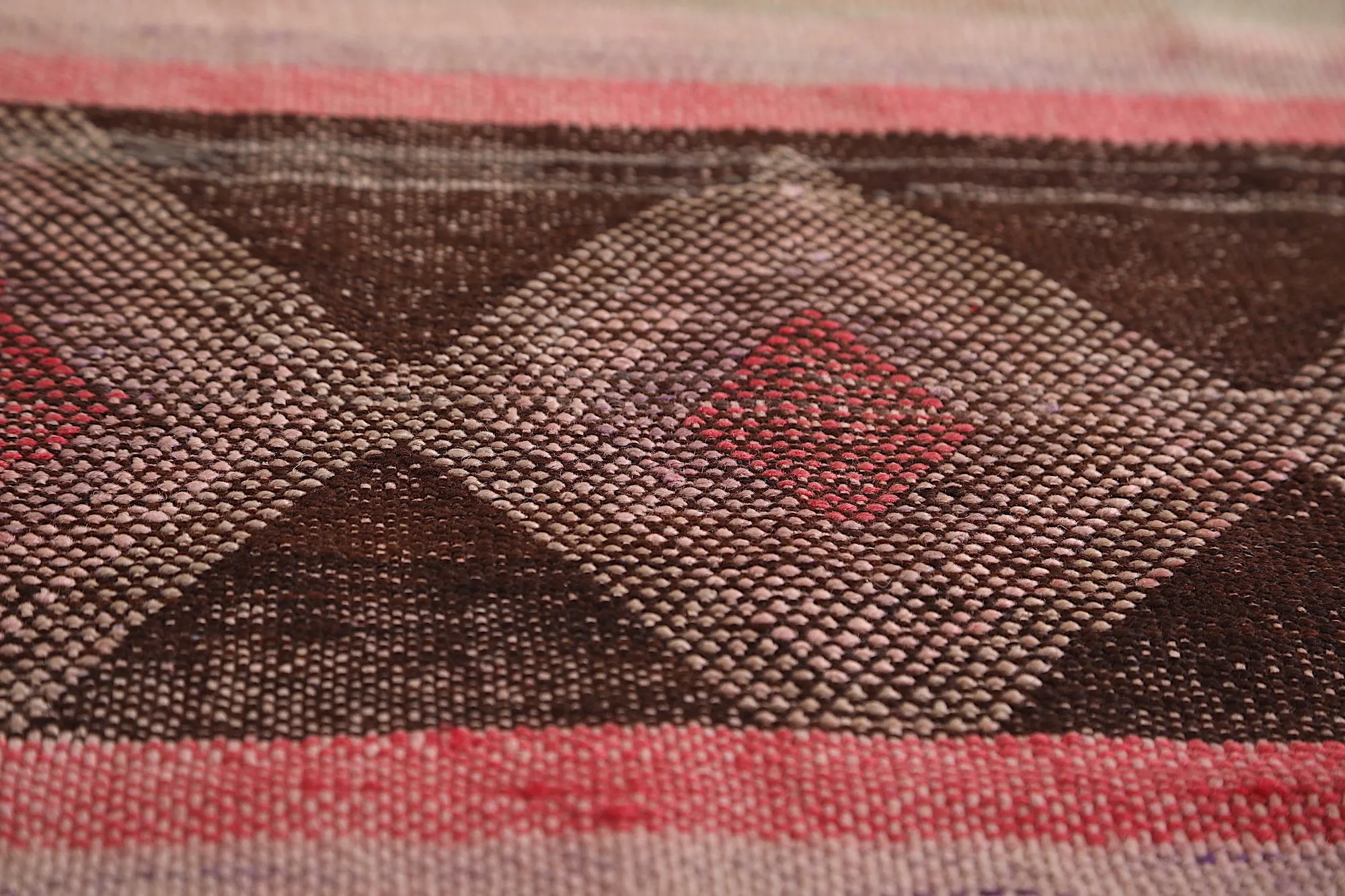 Vintage Berber Handwoven Kilim Runner Rug - 5.2 FT X 11.1 FT