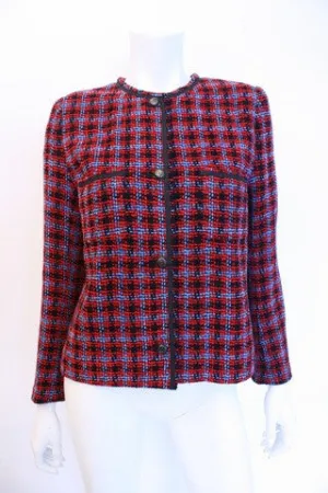 Vintage CHANEL Plaid Chenille Jacket