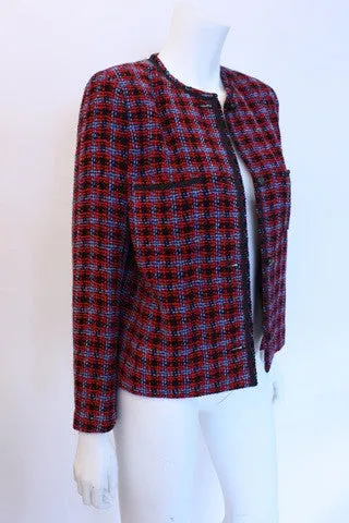 Vintage CHANEL Plaid Chenille Jacket