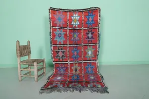 Vintage Moroccan Hallway Rug - 3.1 x 6.1 ft | Unique Star Pattern