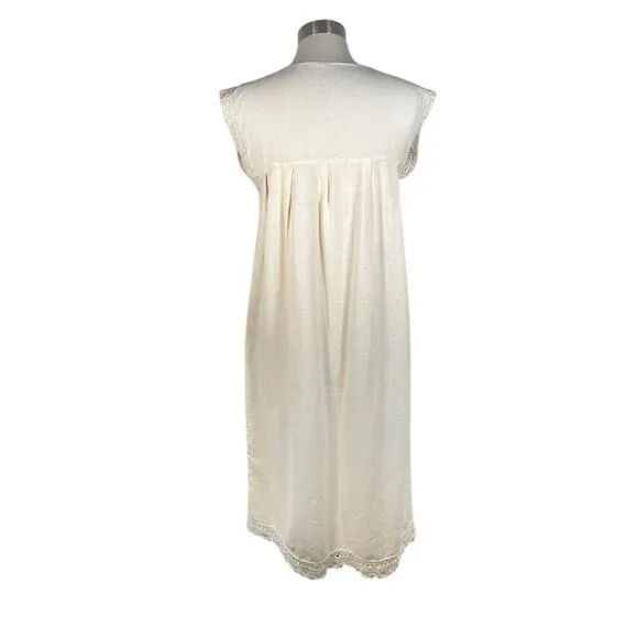 Vintage Women's Embroidered Night Dress S/M Pink Purple Short Sleeve Telar Boho