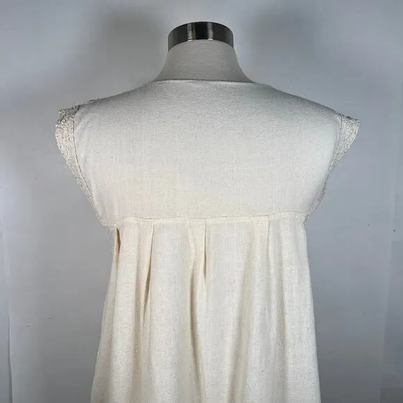 Vintage Women's Embroidered Night Dress S/M Pink Purple Short Sleeve Telar Boho