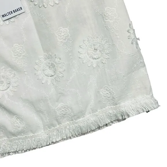 WALTER BAKER NWT ($178) Boho White Sunflower Embroidered Skirt 10