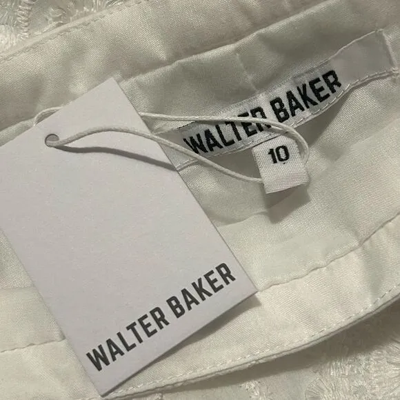 WALTER BAKER NWT ($178) Boho White Sunflower Embroidered Skirt 10