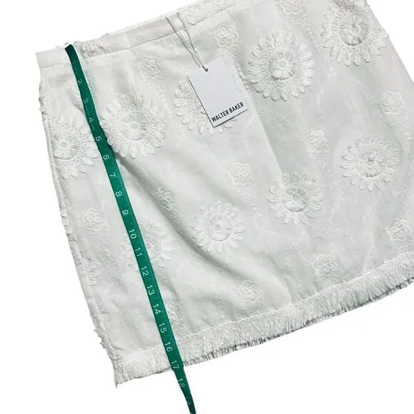 WALTER BAKER NWT ($178) Boho White Sunflower Embroidered Skirt 10