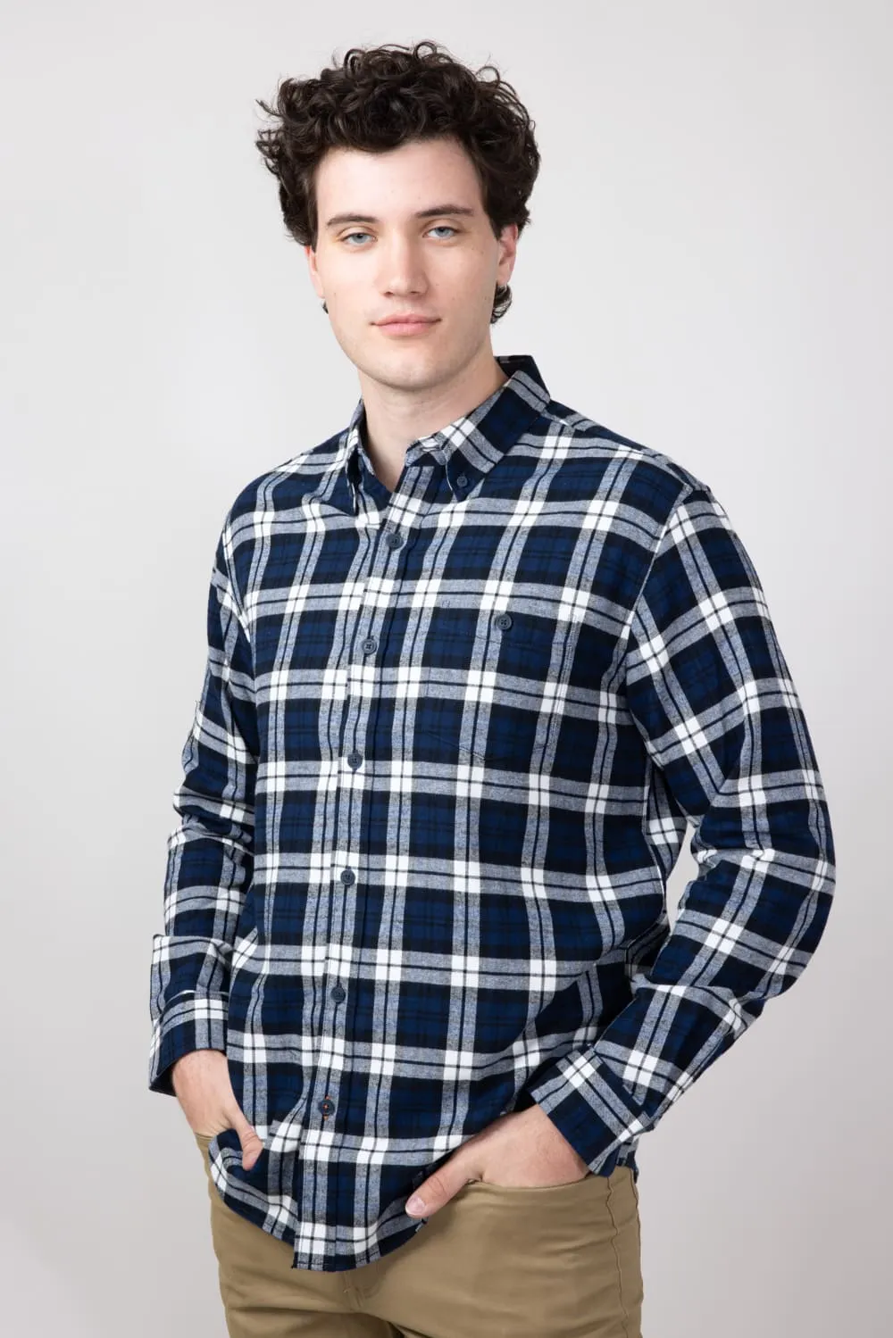 Weatherproof Vintage Brushed Flannel Shirt for Men in Blue Print | F2485572GK-BLUEPRINT
