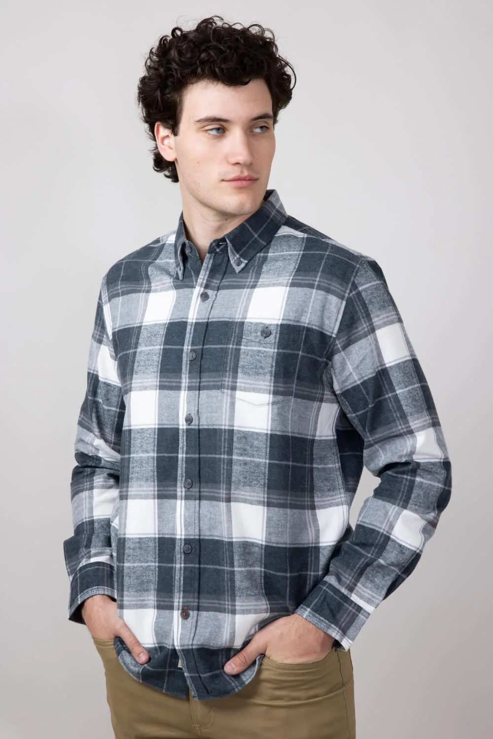 Weatherproof Vintage Brushed Flannel Shirt for Men in Lava Smoke | F2485572GK-LAVASMOKE