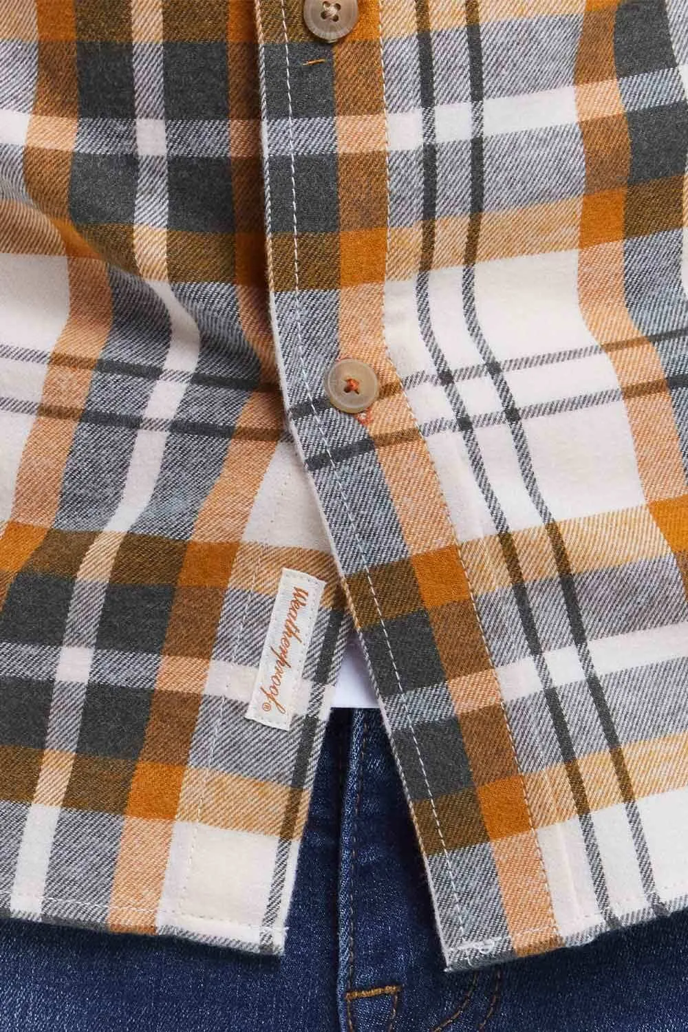 Weatherproof Vintage Brushed Flannel Shirt for Men in Lily White |  F2485572GK-LILYWHITE