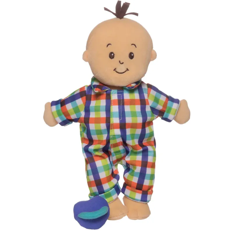 Wee Baby Fella Peach with Brown Hair Doll