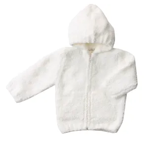 White Chenille Hoodie in Size 6-12m