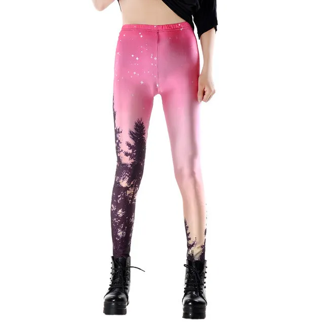 Women Colorful Universe Leggings Galaxy Space Print Leggings