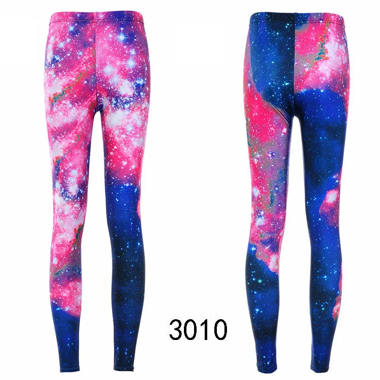 Women Colorful Universe Leggings Galaxy Space Print Leggings