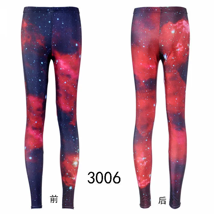 Women Colorful Universe Leggings Galaxy Space Print Leggings
