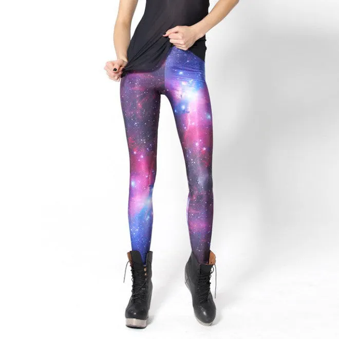 Women Super Nova Purple Galaxy Leggings