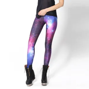 Women Super Nova Purple Galaxy Leggings