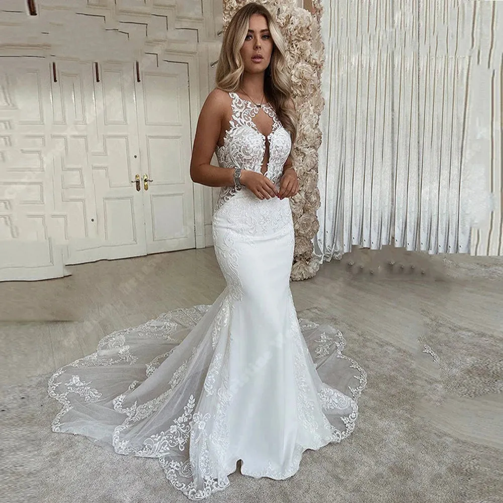 Women Wedding Bridal Gowns Mopping Length Princess