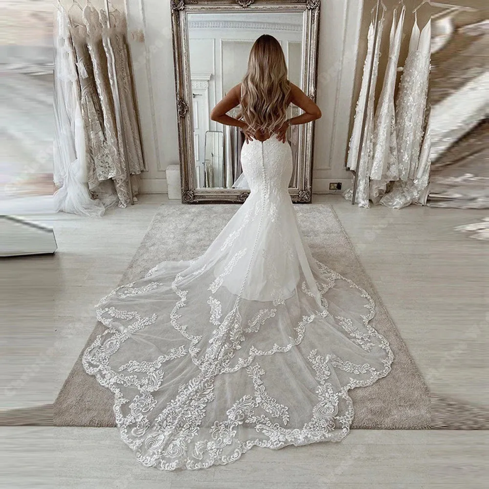 Women Wedding Bridal Gowns Mopping Length Princess