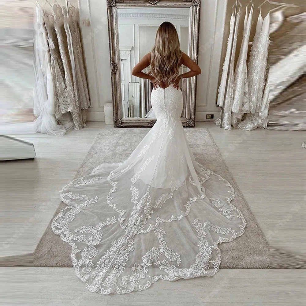 Women Wedding Bridal Gowns Mopping Length Princess