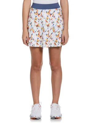 Womens 17" Geo Print Flounce Golf Skort