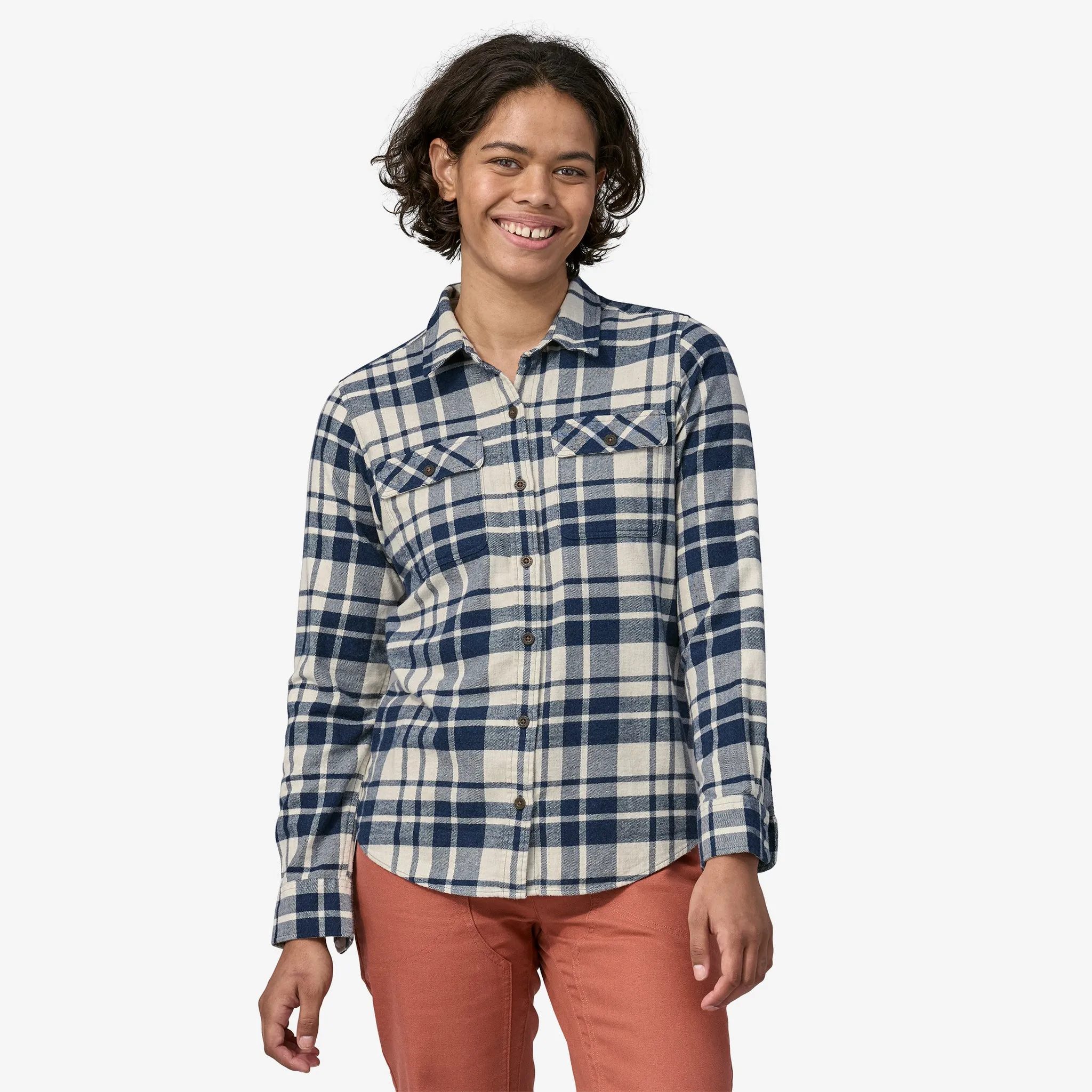 Women's Long-Sleeved Organic Cotton Midweight Fjord Flannel Shirt
