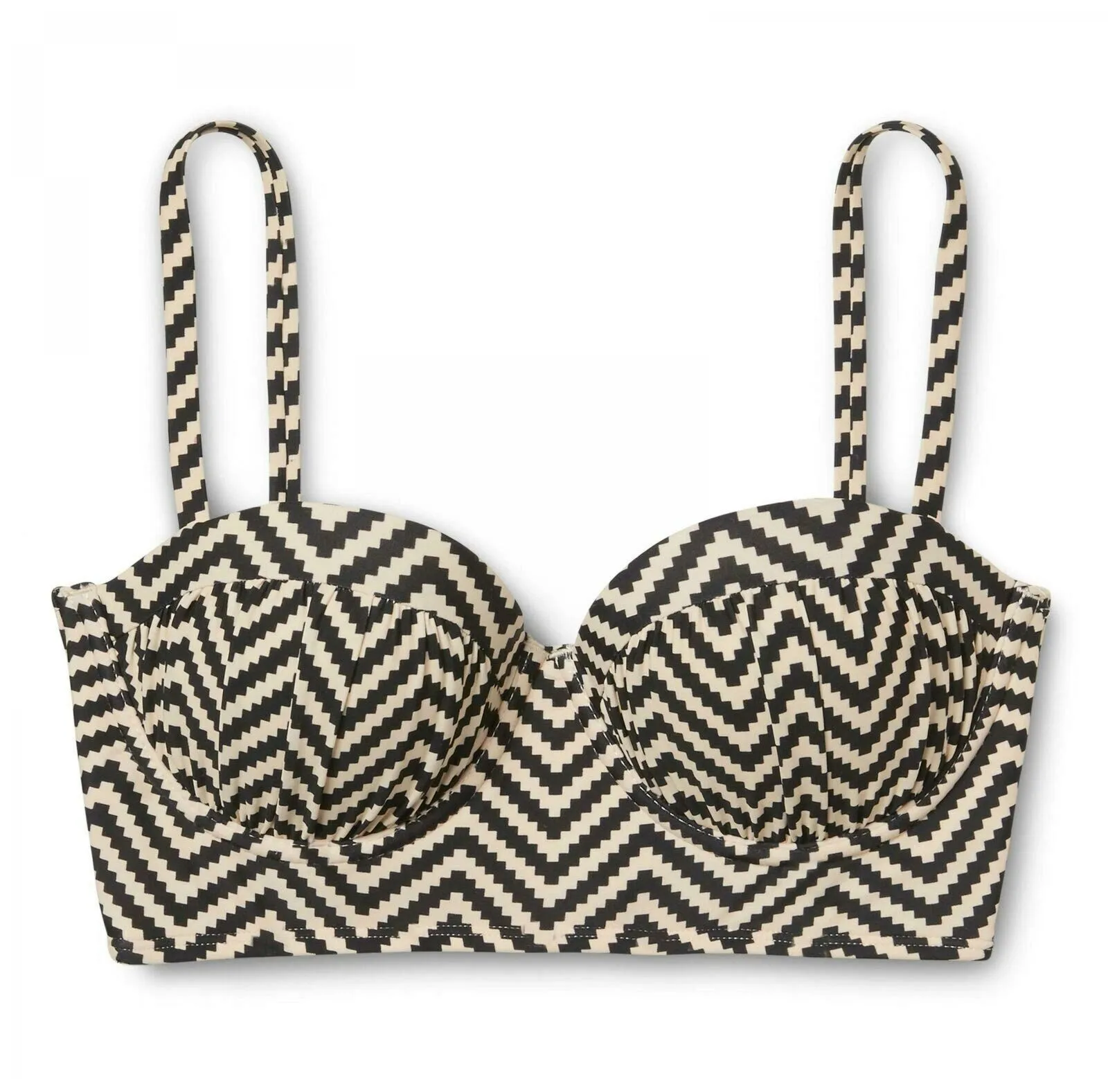 Xhilaration Women's Chevron Push Up Midi Bikini Swim Top XS