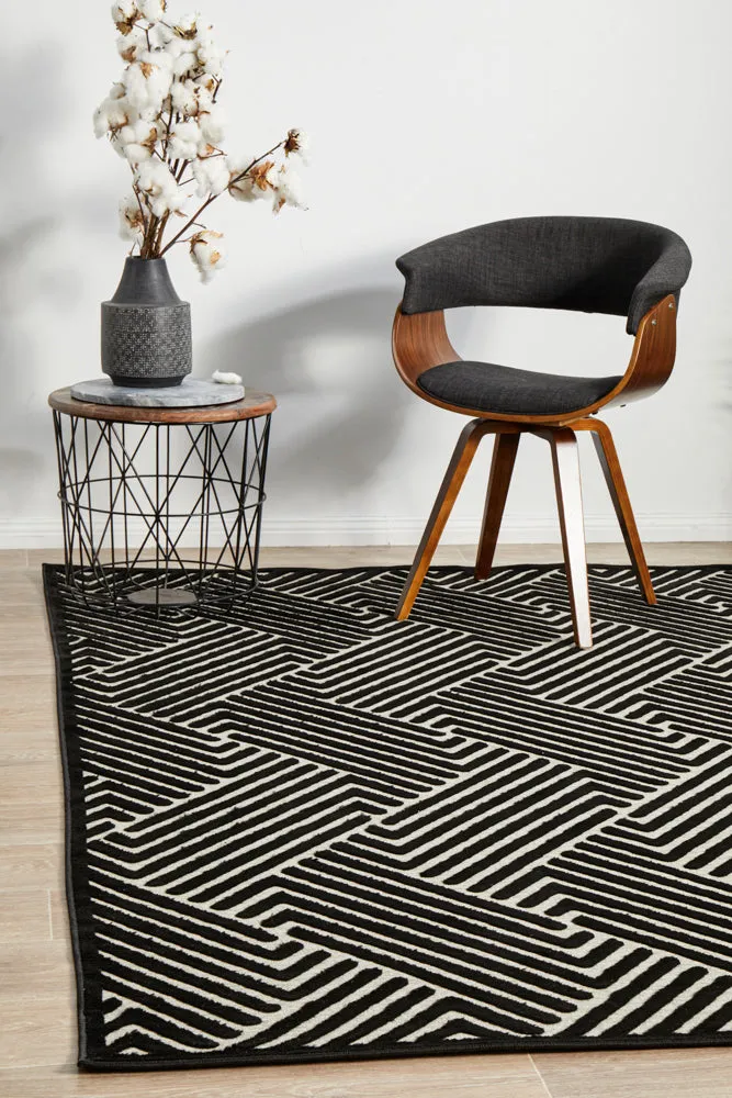 York Cindy Black & Gold Rug